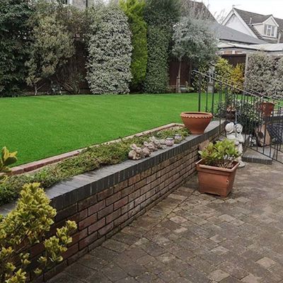 45 mm Pile Height Landscape Kunstgras met platte vorm Garne beschikbaar in elke gewenste lengte