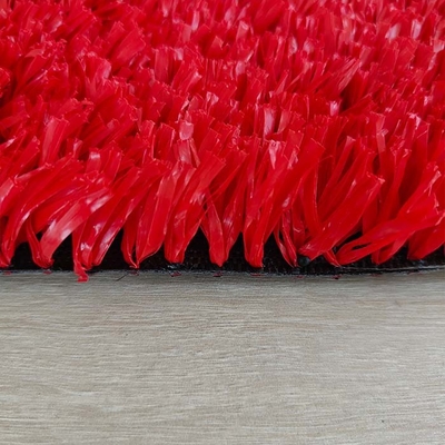 25 mm rood kunstmatig vals tennisgras met weinig onderhoud Multifunctioneel astro-gras voor tennissporten en andere activiteiten