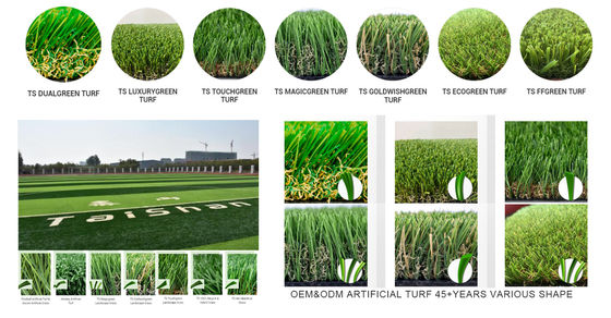 60 mm poolhoogte 12400 Dtex C-rugvorm kunstgras voor landschapstoepassingen