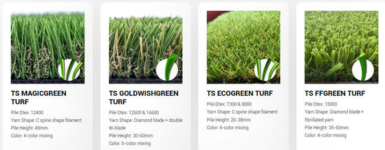 60 mm poolhoogte 12400 Dtex C-rugvorm kunstgras voor landschapstoepassingen