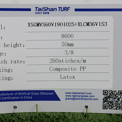 50 mm Pile Height 9600 Dtex UV-bestand kunstgras voor recreatieve landschapsarchitectuur