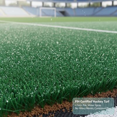 FIH gecertificeerd Hockey kunstgras met 17mm Pile Height Water Spray Geen zware metalen voor consistent spelen