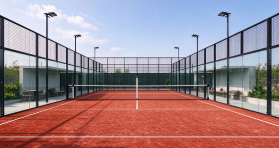 FEP gecertificeerd 12mm Pile Height Brick Rood Kleur Padel Kunstgras voor professionele padelbanen