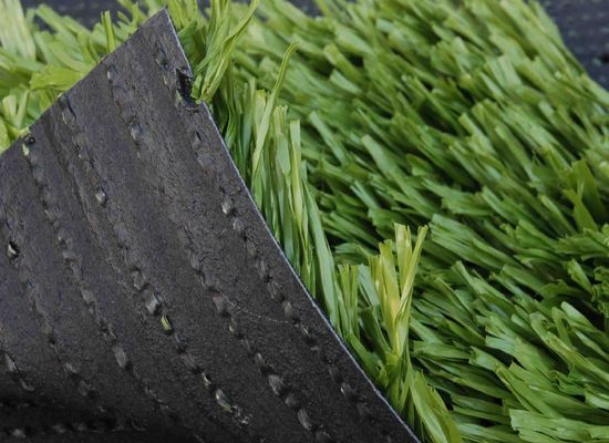 Groen voetbal kunstgras Dtex 11200 met CPP+LENO-ondersteuning en SBR-latexcoating